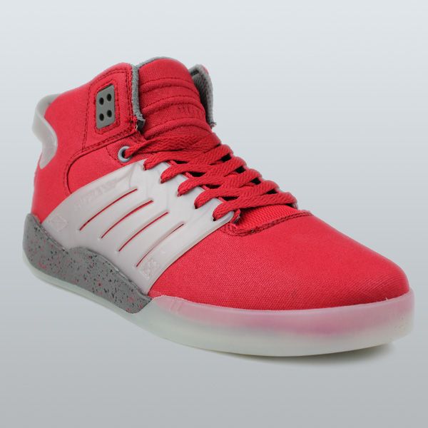 Supra Skytop III Mid Top Trainers Athletic Red Grey Silver