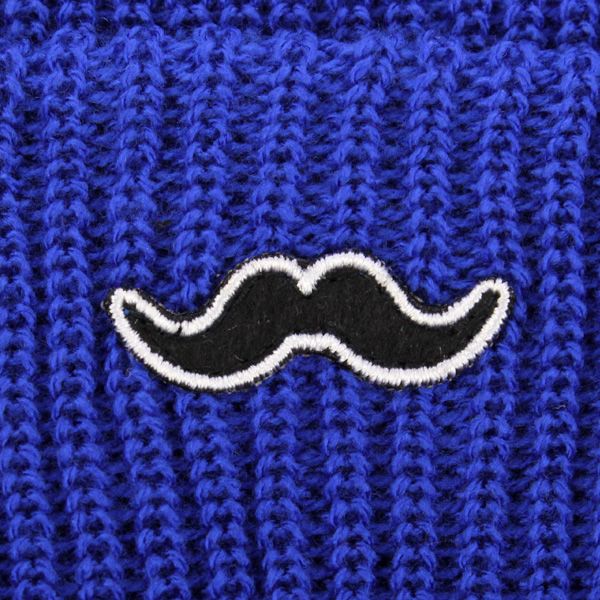 The Quiet Life Moustache Beanie Blue