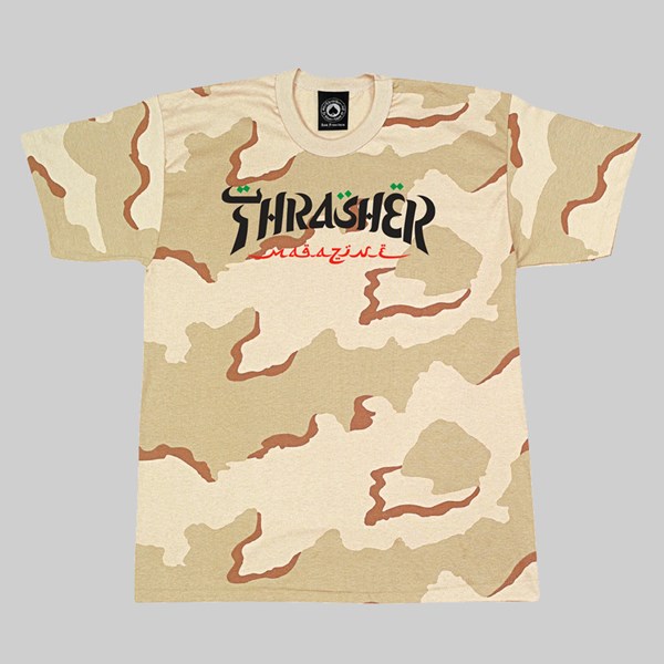 THRASHER CALLIGRAPHY SS T-SHIRT DESERT CAMO | THRASHER Tees