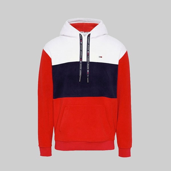 TOMMY JEANS BOLD STRIPE HOOD RACING RED 