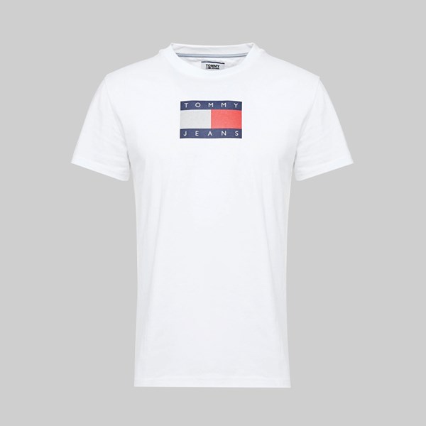 TOMMY JEANS METALLIC FLAG SS T-SHIRT WHITE 