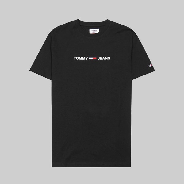TOMMY JEANS STRAIGHT SMALL LOGO SS T-SHIRT BLACK 