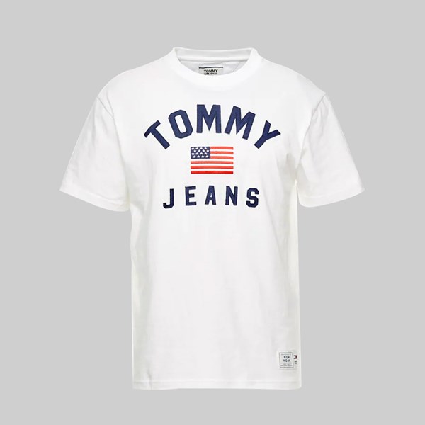 TOMMY JEANS USA FLAG SS T-SHIRT CLASSIC WHITE 