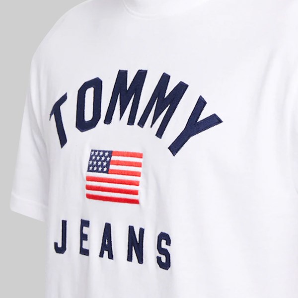 TOMMY JEANS USA FLAG SS T-SHIRT CLASSIC WHITE 