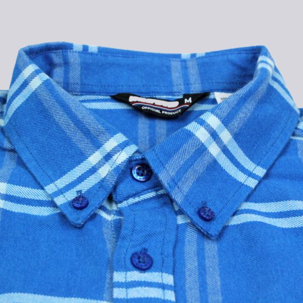 Undefeated Uprising Flannel Long Sleeve Shirt Blue