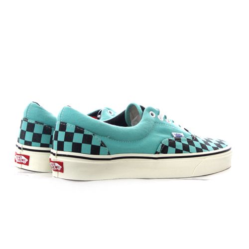Vans Era Trainers Washed Checker Pool Blue