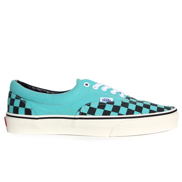 Vans Era Trainers Washed Checker Pool Blue